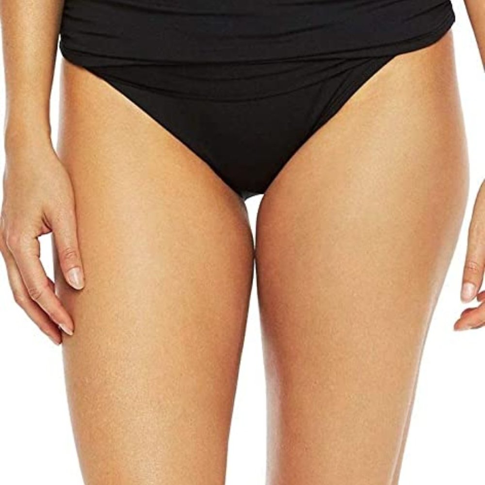 La Blanca Island Goddes Banded swimsuit bottoms.  Black.  Size 8 NWT